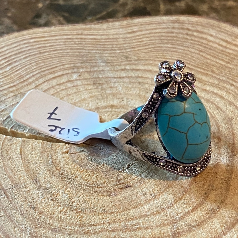 Howlite Turquoise Ring - Picture 2 of 2